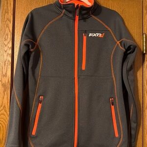 FXR Softshell Jacket in Charcoal with Orange Trim Size 8